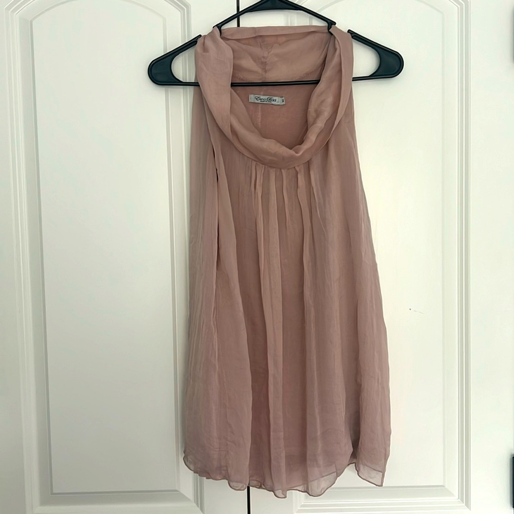 Sheer silky blush top Size medium